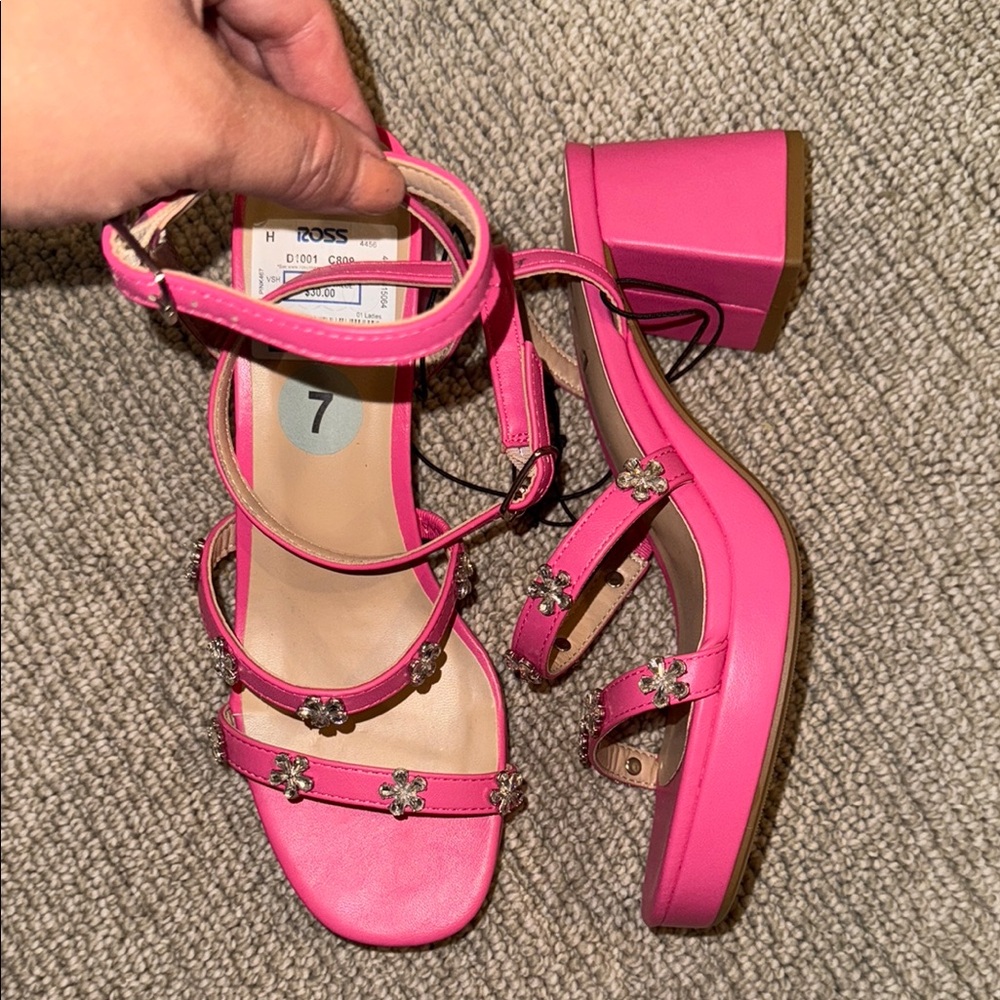 Soda Pink Ankle Strap Sandals